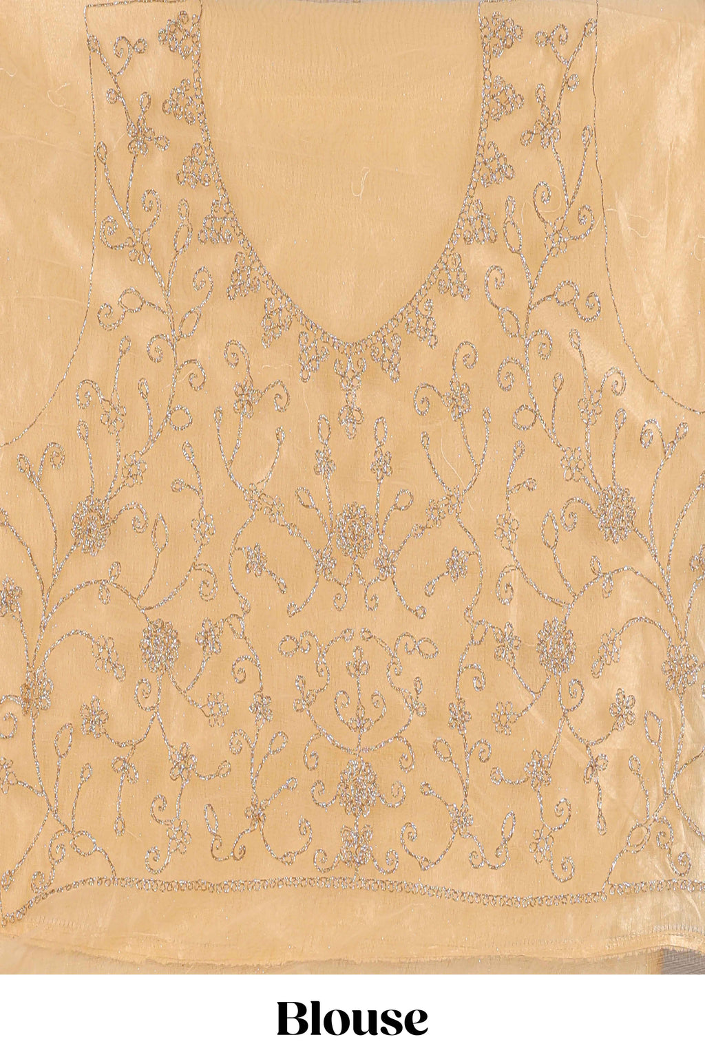 Cream colour net lehenga featuring delicate embroidery with a borderless design paired with a matching self shawl
