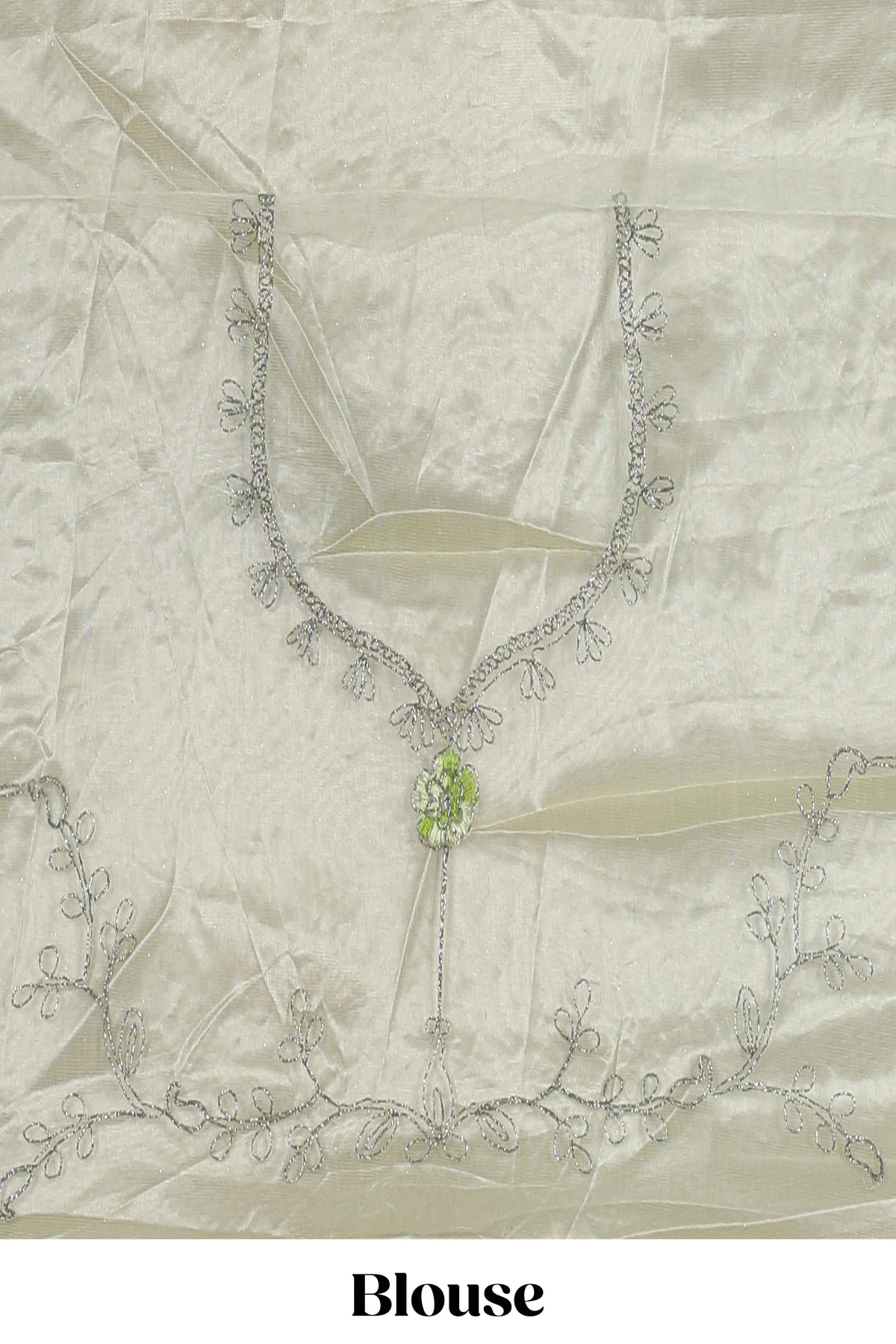 powder green net lehenga featuring delicate embroidery with a borderless design paired with a matching self shawl