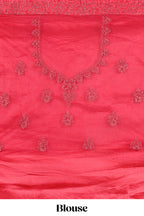 Bright red net lehenga intricate embroidery and  paired with a matching embroidered blouse