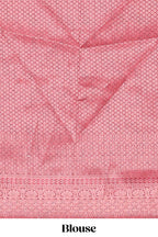 Rani pink tissue lehenga featuring intricate thread weaving details with a beautiful contrast border Paired with a brocade  shawl