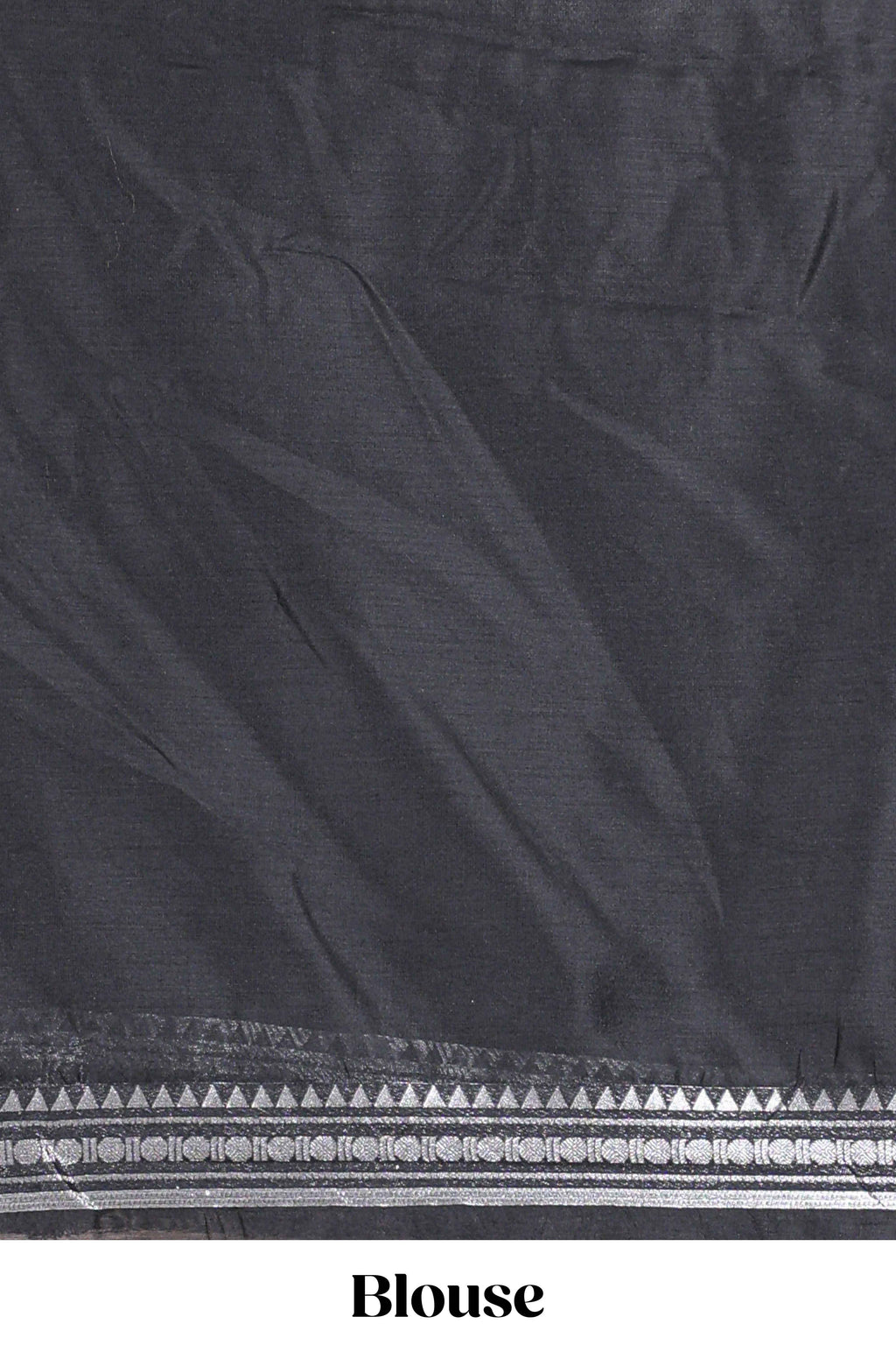 Grey silk cotton lehenga with a black shawl with a traditional silver zari woven border and contrast blouse