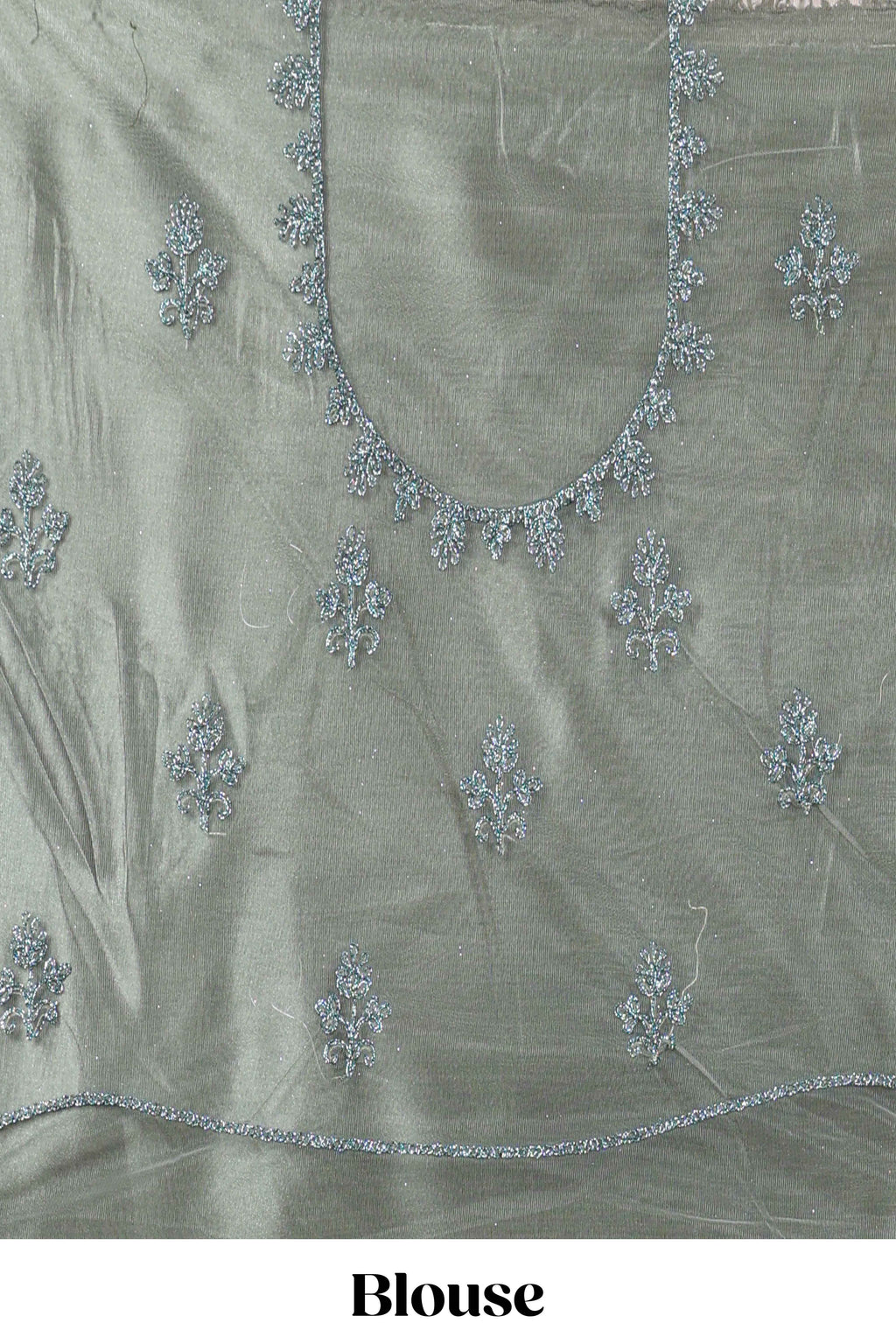 Pastel Sage Green Beautiful net lehenga with intricate embroidery stone work and contrast border paired with a contrast net shawl