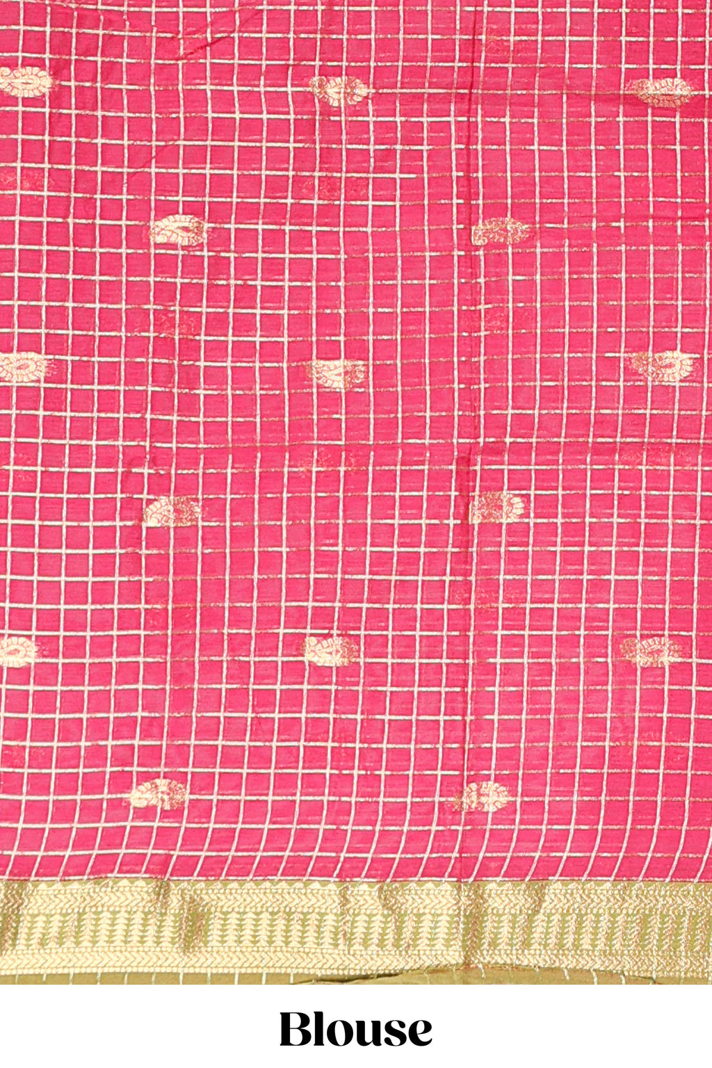 Olive Green and Pink Chettinad Art Cotton Half Saree with Gold Zari Checks Traditional Border and Elegant Woven Detailing Shawl with a Waist Belt