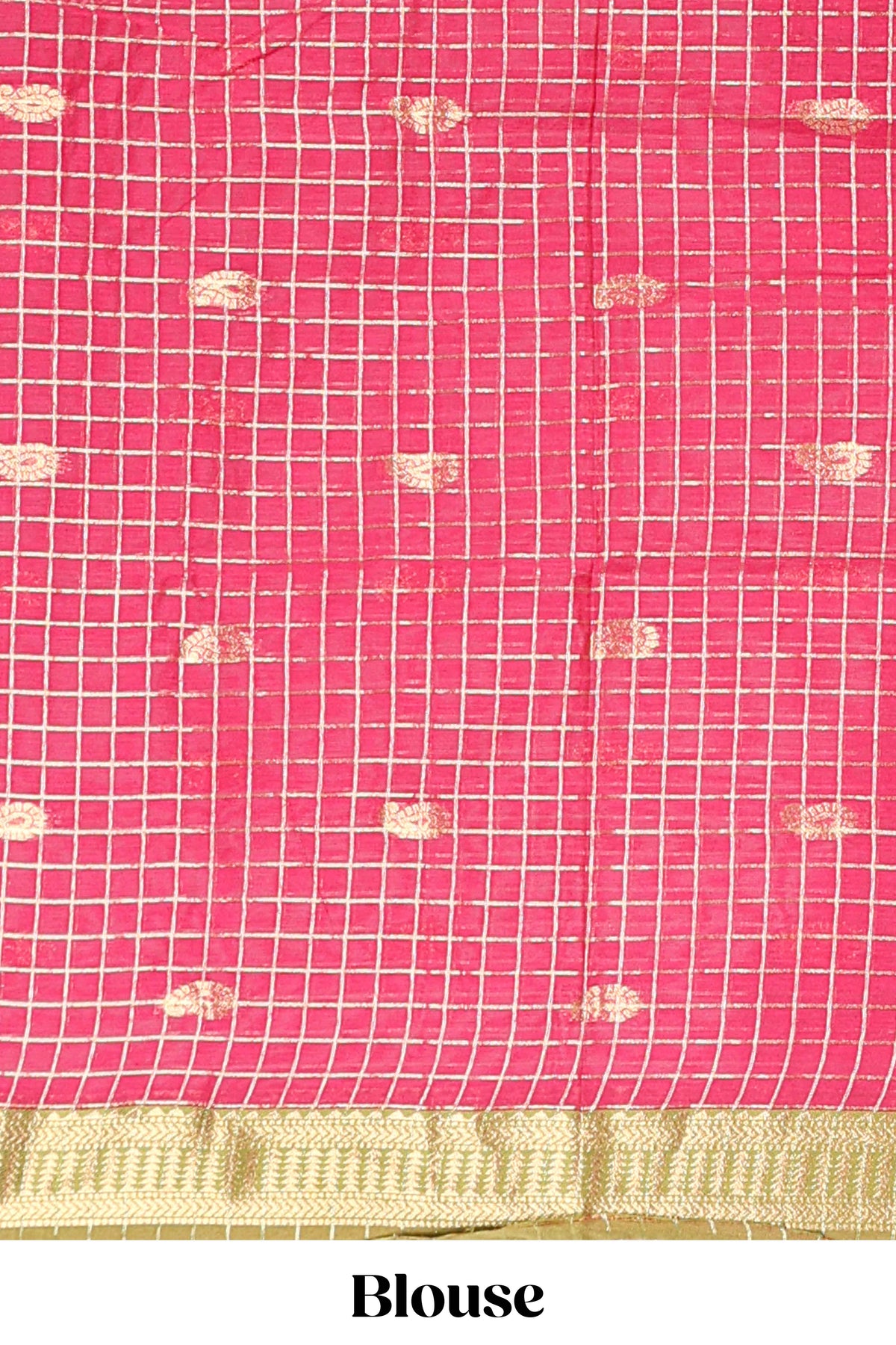 Olive Green and Pink Chettinad Art Cotton Half Saree with Gold Zari Checks Traditional Border and Elegant Woven Detailing Shawl with a Waist Belt