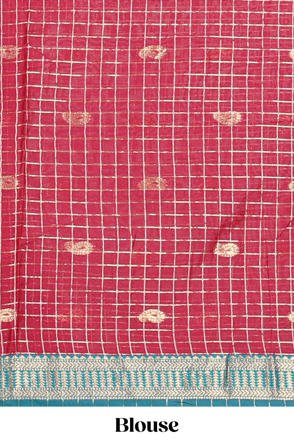 Dark Green and Red Chettinad Art Cotton Half Saree with Gold Zari Checks Traditional Border and Elegant Woven Detailing Shawl with a Waist Belt