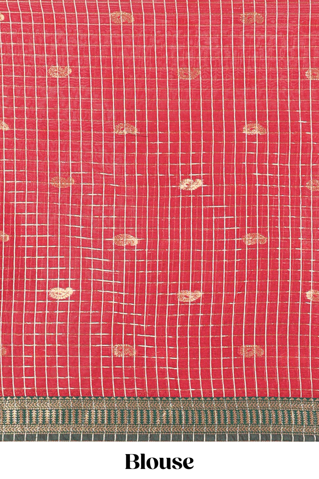 Dark Brown and Red Chettinad Art Cotton Half Saree with Gold Zari Checks Traditional Border and Elegant Woven Detailing Shawl with a Waist Belt