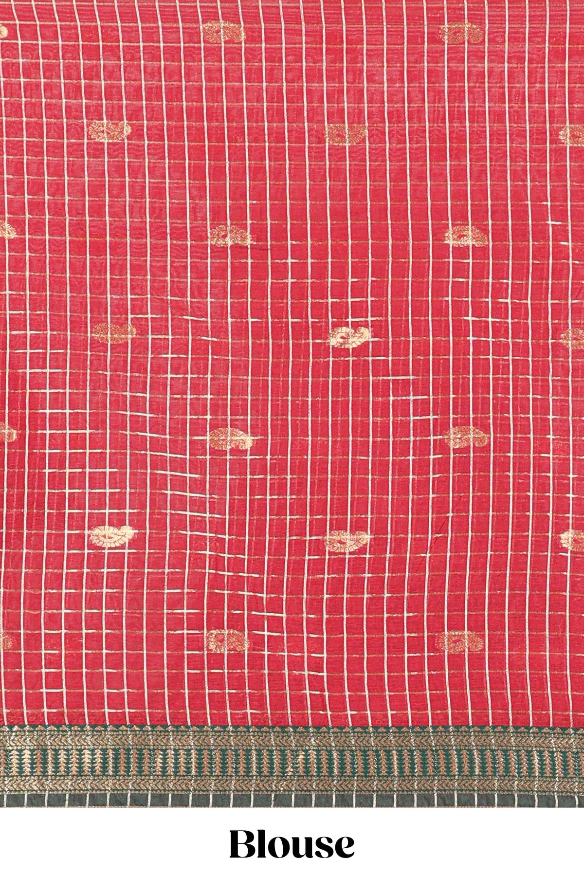 Dark Brown and Red Chettinad Art Cotton Half Saree with Gold Zari Checks Traditional Border and Elegant Woven Detailing Shawl with a Waist Belt