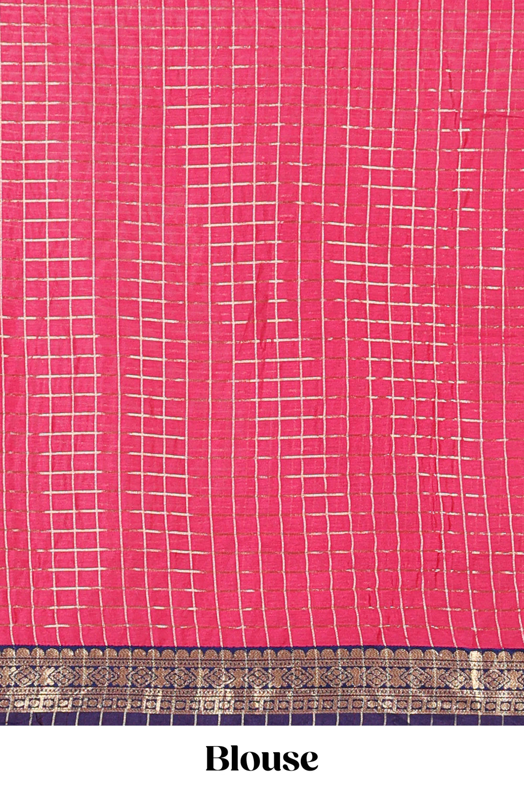 Pink and Violet Chettinad Art Cotton Half Saree with Gold Zari Checks Traditional Border and Elegant Woven Detailing Shawl with a Waist Belt