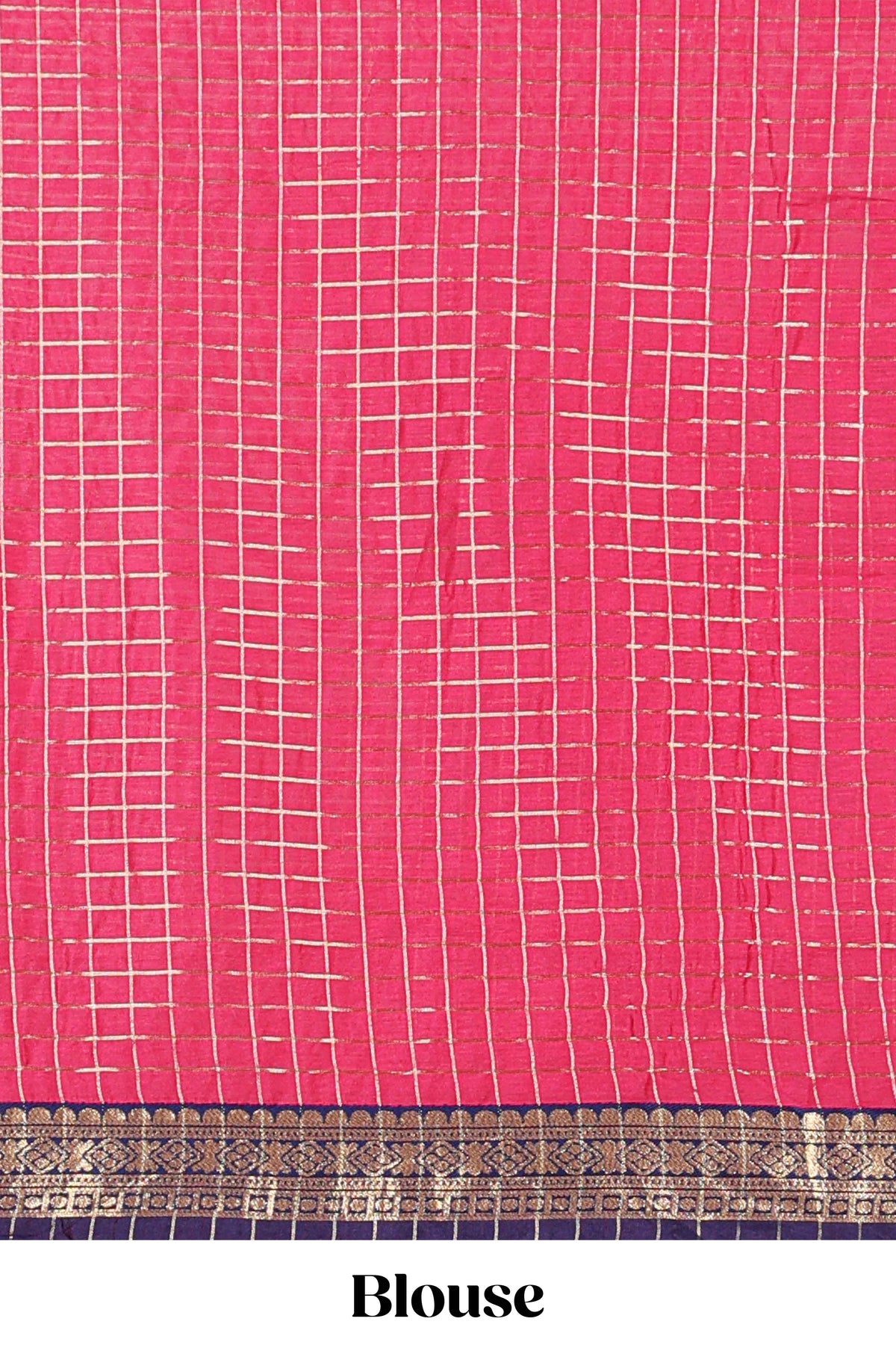 Pink and Violet Chettinad Art Cotton Half Saree with Gold Zari Checks Traditional Border and Elegant Woven Detailing Shawl with a Waist Belt