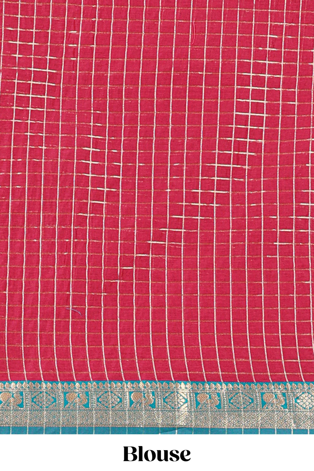 Grey and Rani pink Chettinad Art Cotton Half Saree with Gold Zari Checks And Traditional Border and Elegant Woven Detailing Shawl