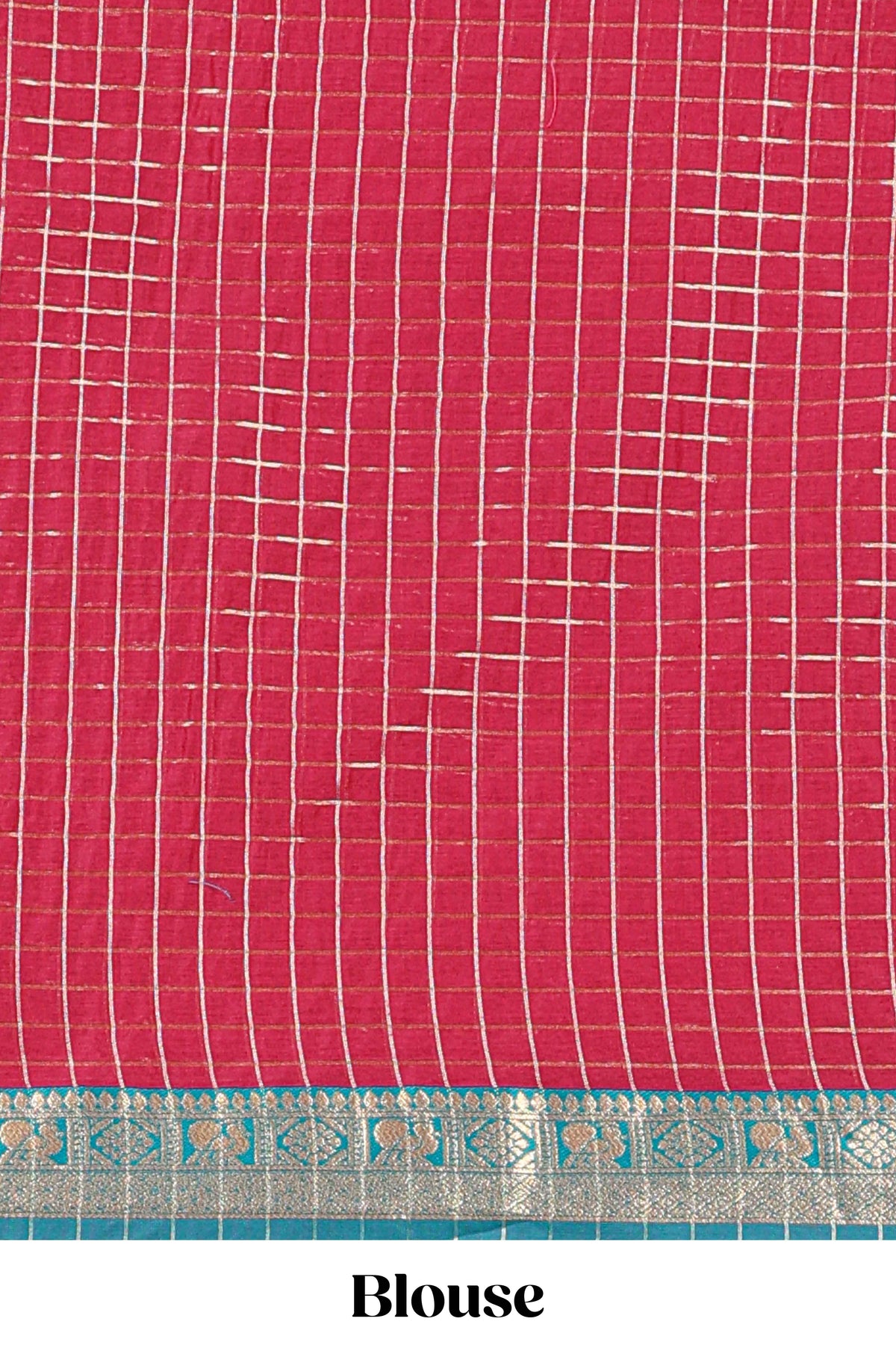 Grey and Rani pink Chettinad Art Cotton Half Saree with Gold Zari Checks And Traditional Border and Elegant Woven Detailing Shawl