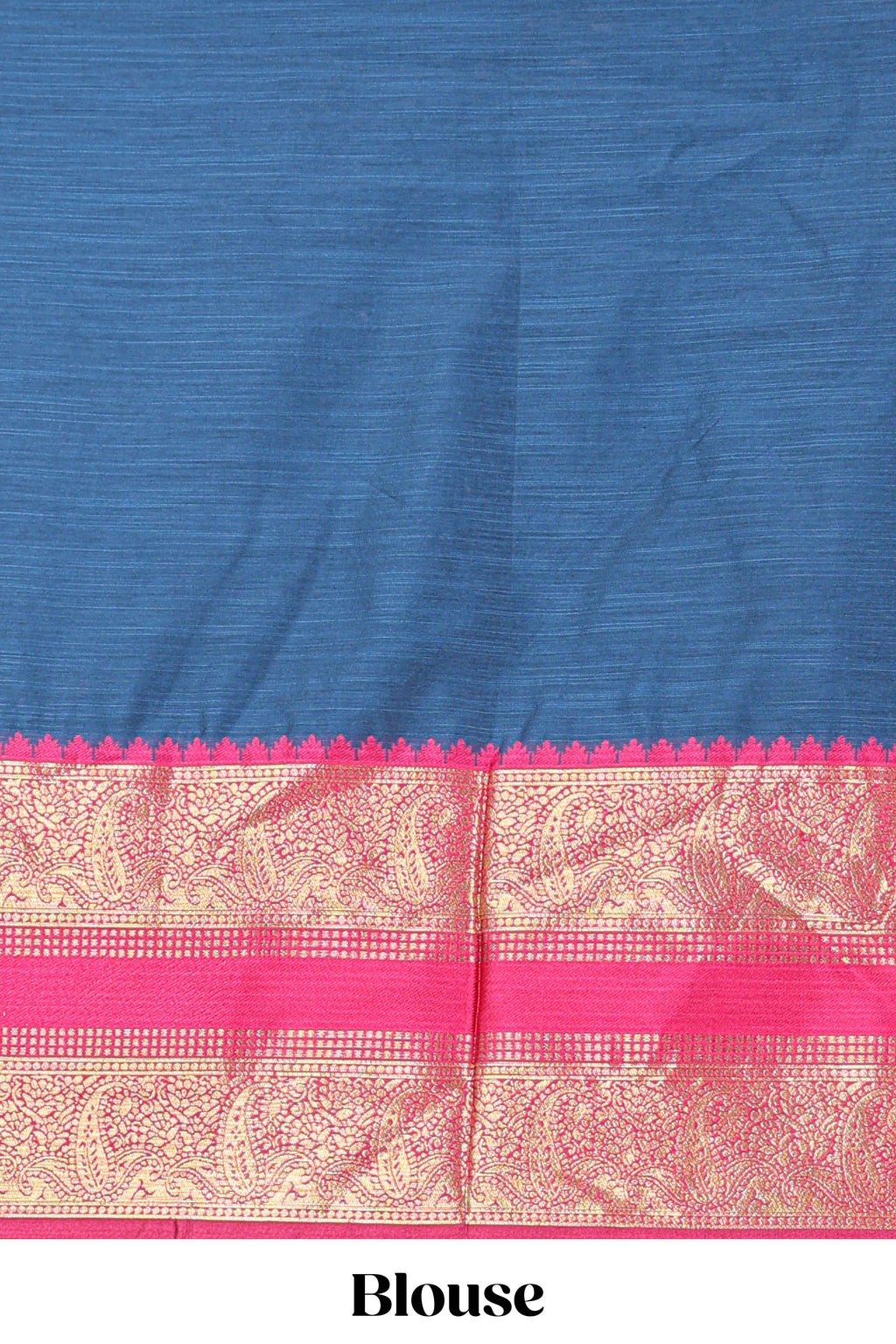 Royal blue Cotton Half Saree with Gold Zari Border Traditional Embroidery and Elegant Detailing