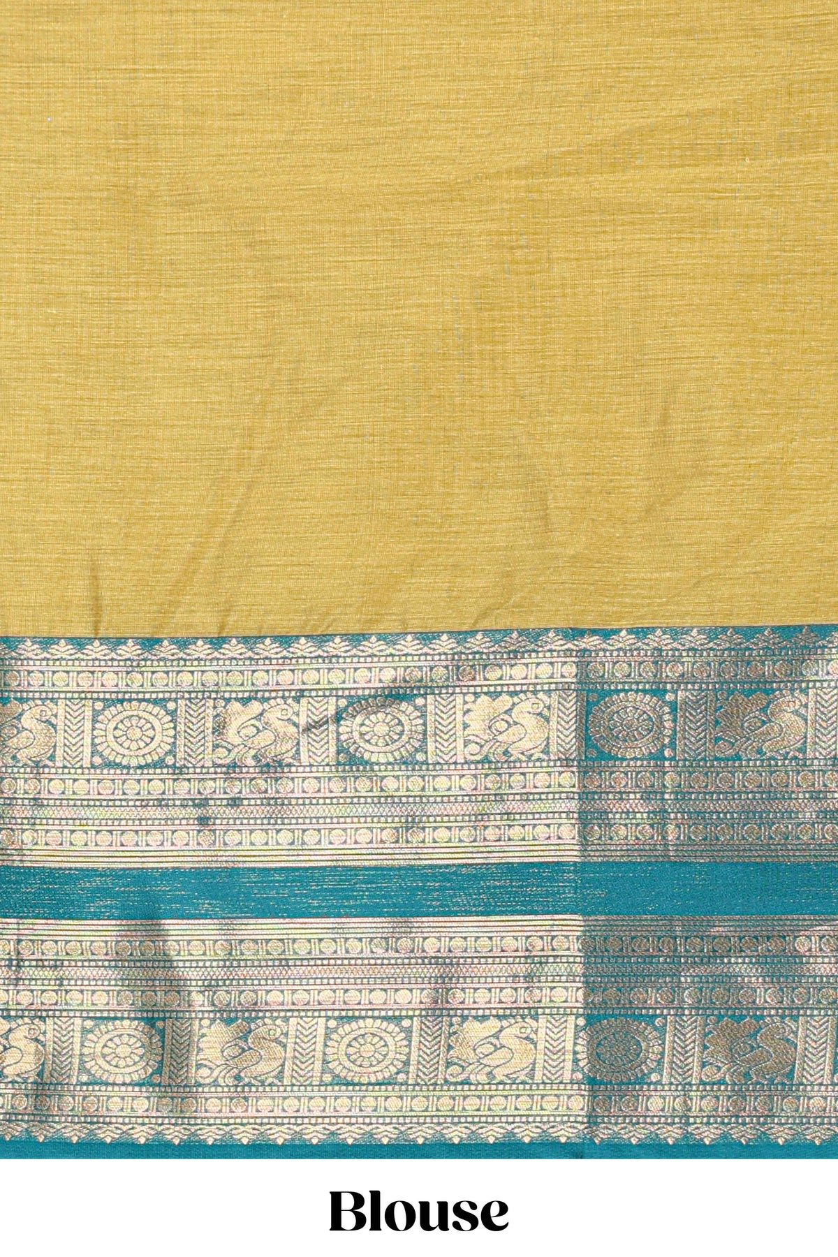 Golden Green Cotton Half Saree with Gold Zari Border Traditional Embroidery and Elegant  Detailing