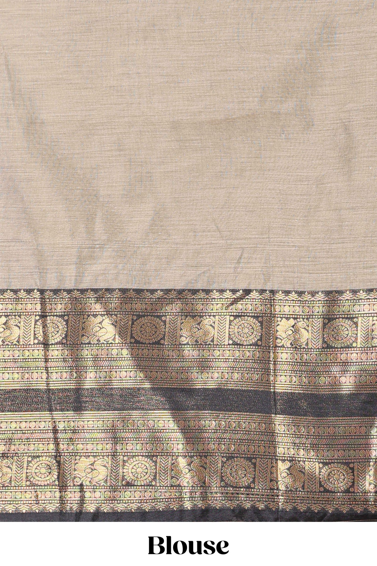Beige Colour Cotton Half Saree with Gold Zari Border Traditional Embroidery and Elegant  Detailing