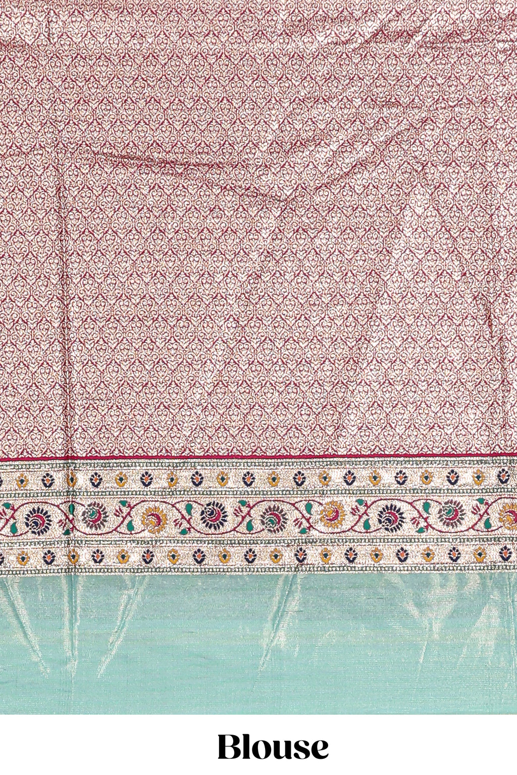 Pista green butta designed lehanga with contrast floral design border and contrast blouse paired with matching floral butta motifs shawl