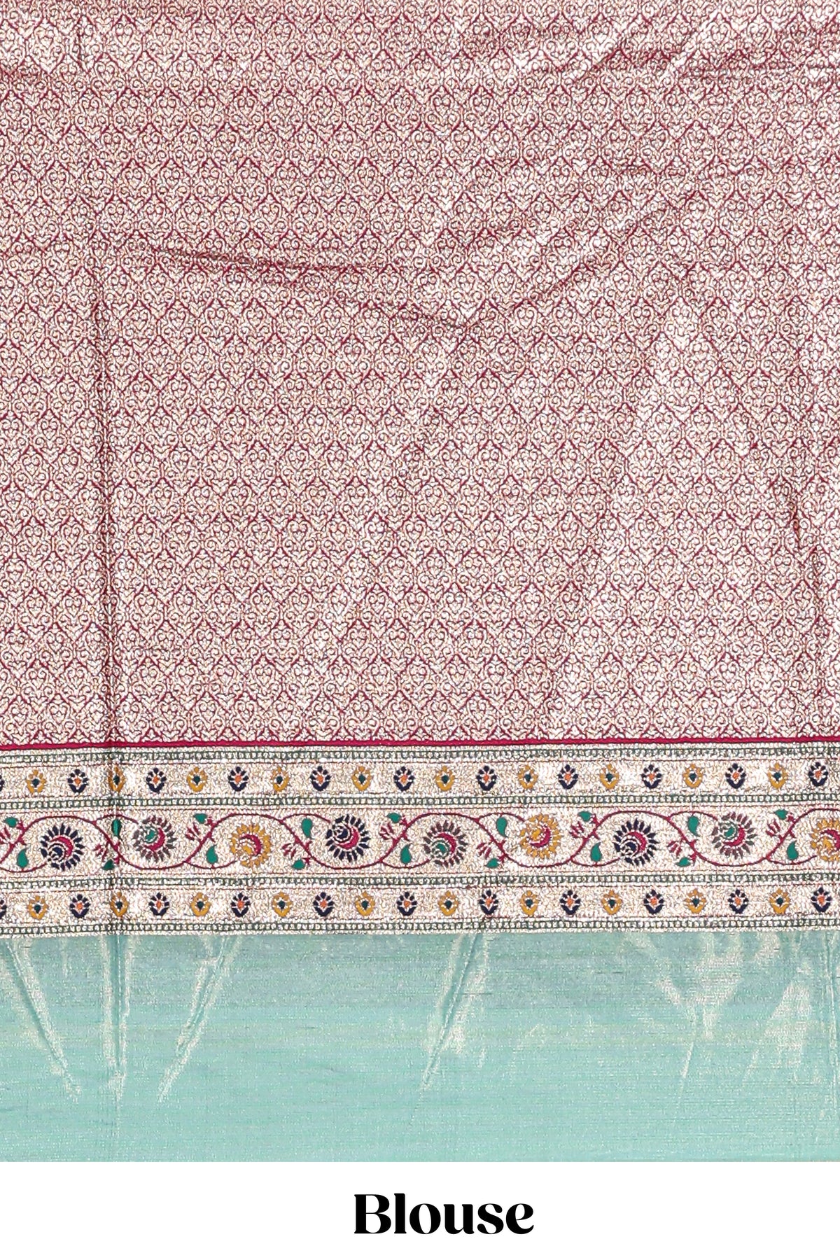 Pista green butta designed lehanga with contrast floral design border and contrast blouse paired with matching floral butta motifs shawl