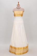 White plain lehanga featuring matching blouse paired with lavender stone work dhavani