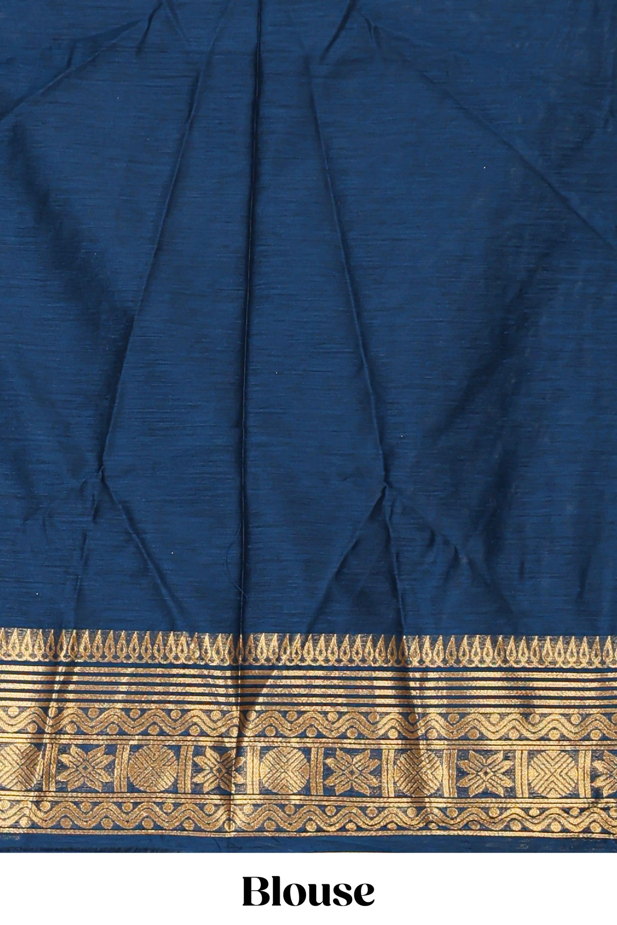 Light blue shade plain lehanga featuring contrasting zari border and blouse paired with dark blue shawl