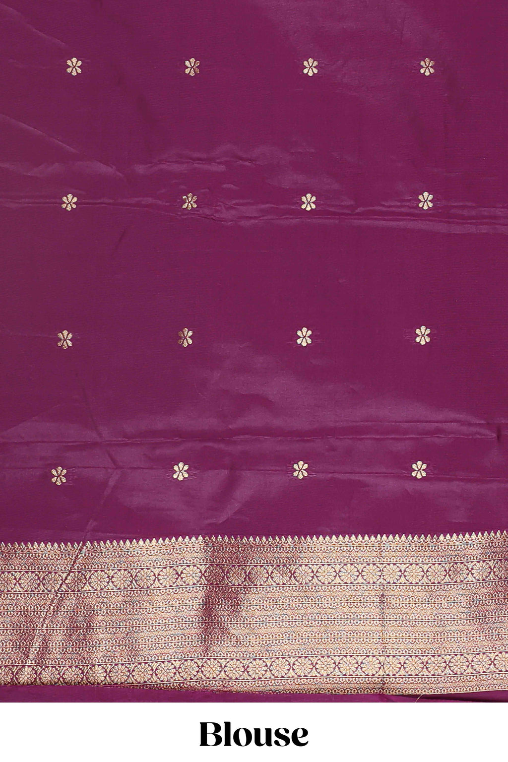 Cream zari checked art litchi silk saree with contrast border and floral zari butta blouse