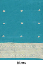 Golden yellow zari checked art litchi silk saree with contrast border and zari butta blouse