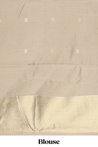 Maroon zari checked art litchi silk saree with contrast border and zari butta blouse