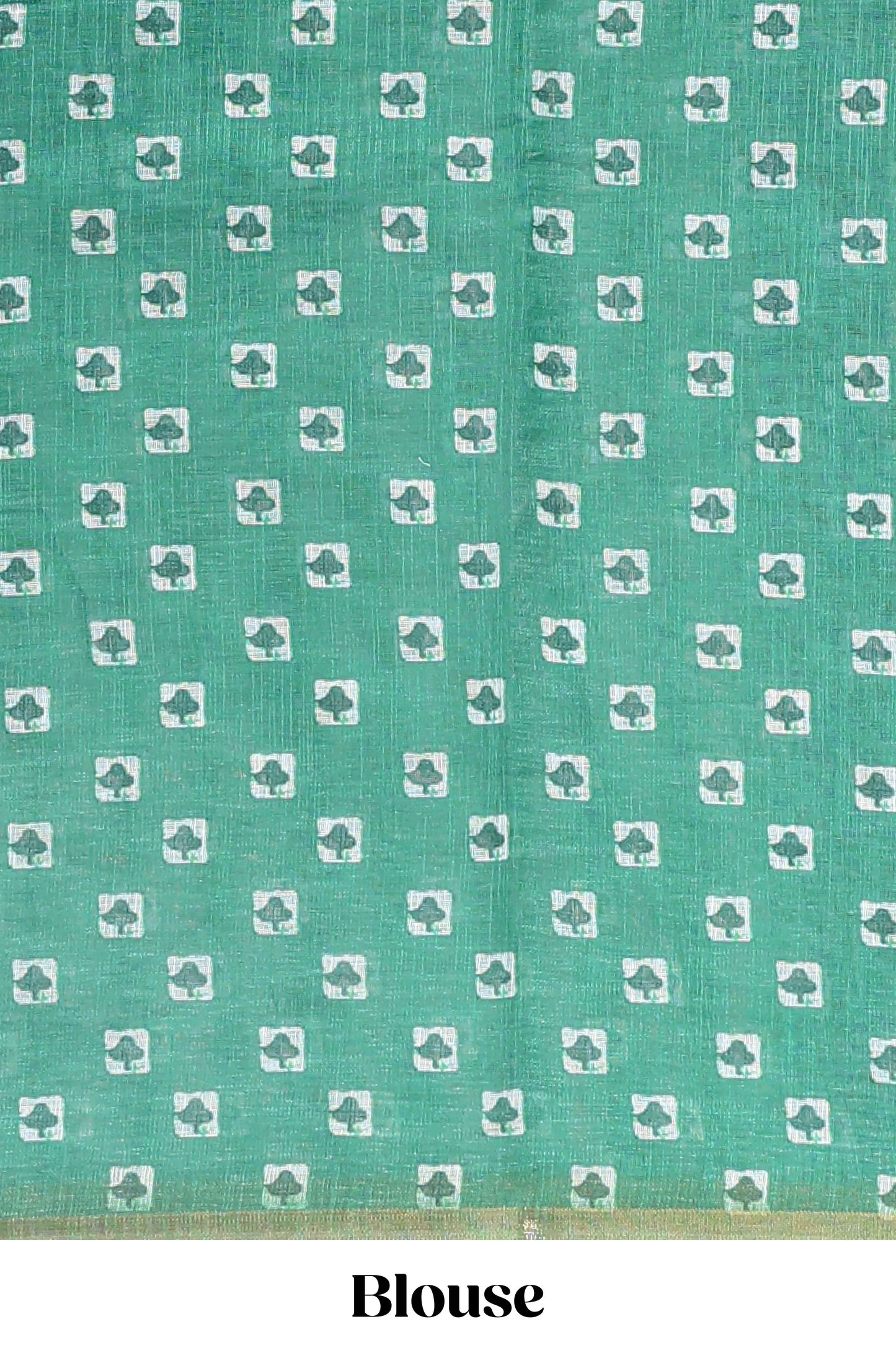 Green striped shibori print linen cotton saree with self zari border and printed pallu