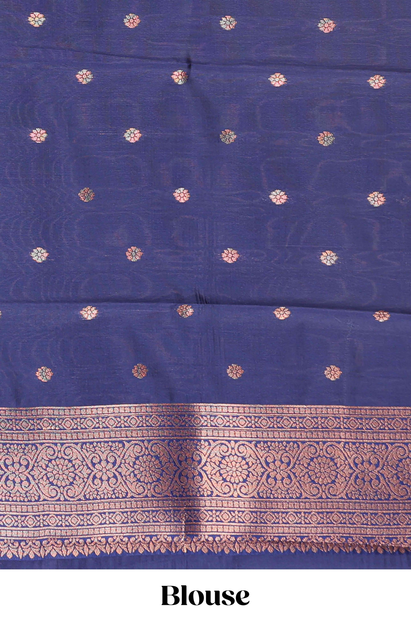 Turquiose green checked floral motifs litchi silk saree with contrast zari border and zari butta blouse