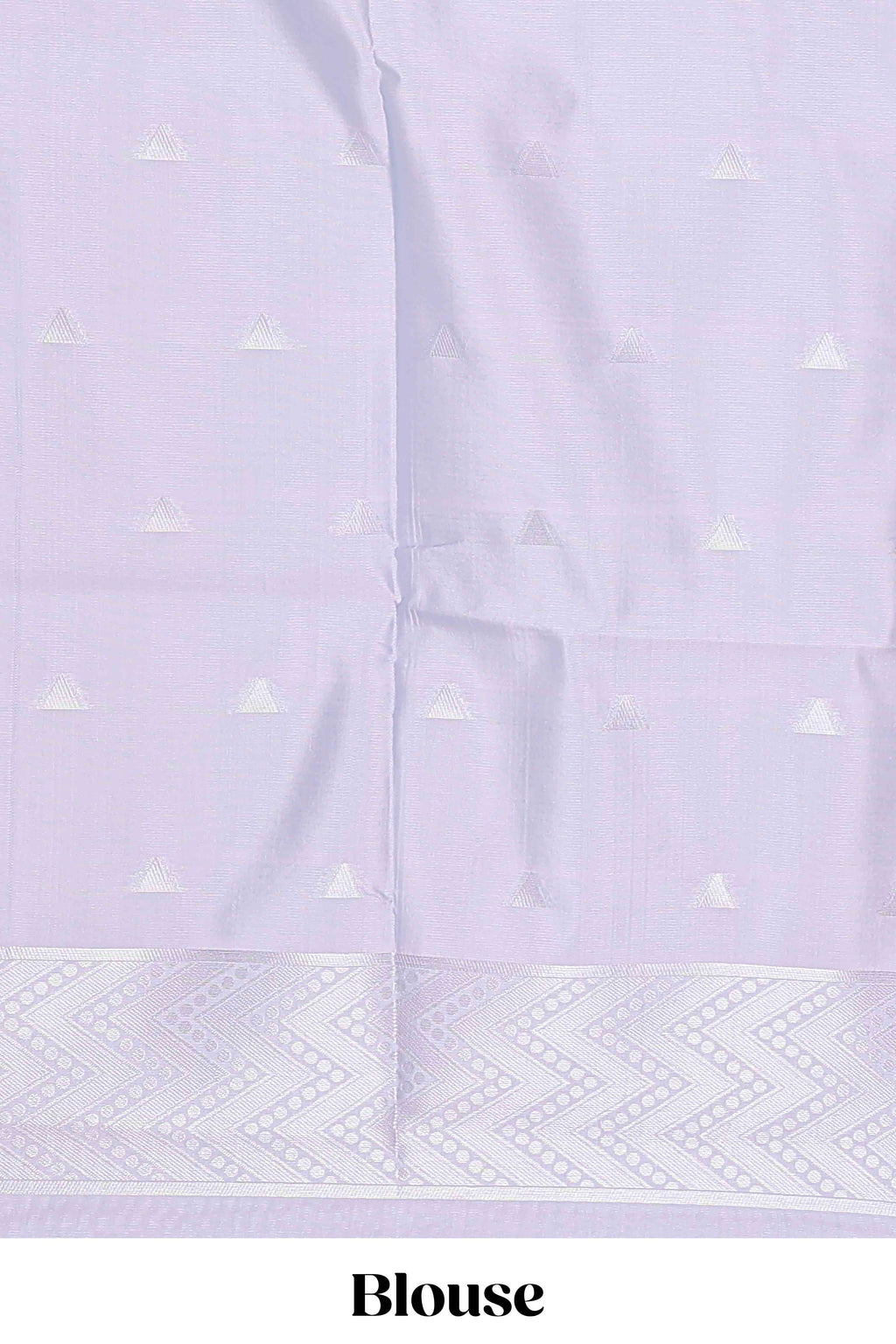 Sunset purple geometric style motifs litchi silk saree with contrast striped border and blouse