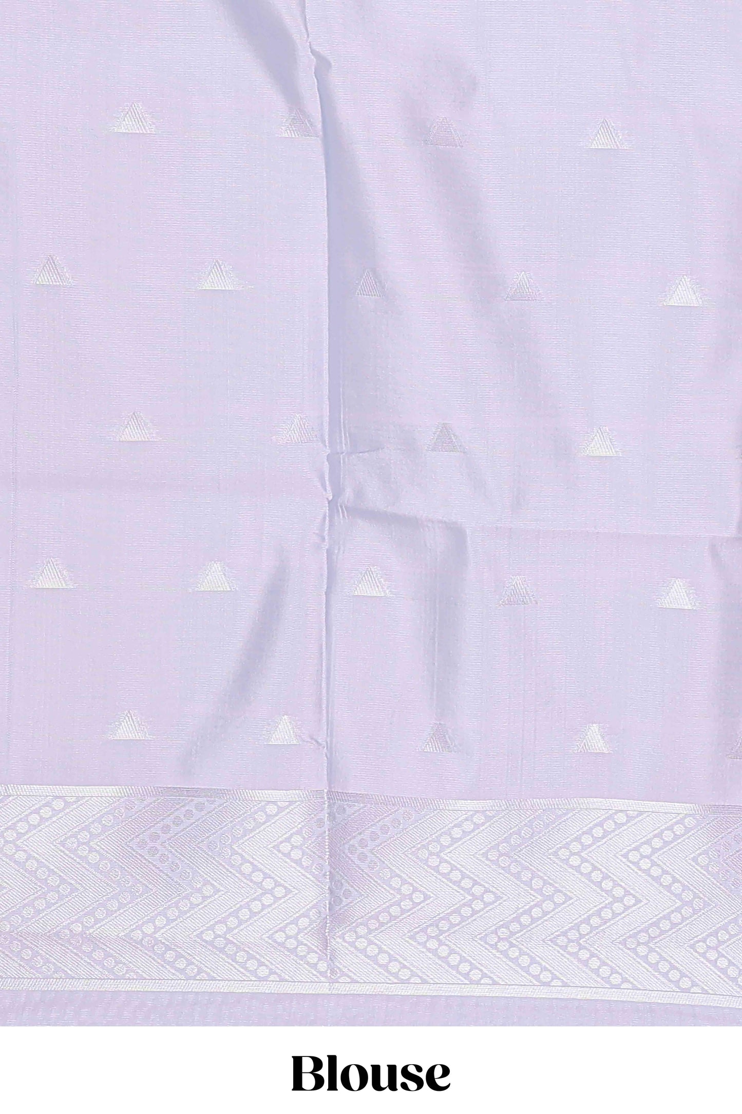 Sunset purple geometric style motifs litchi silk saree with contrast striped border and blouse