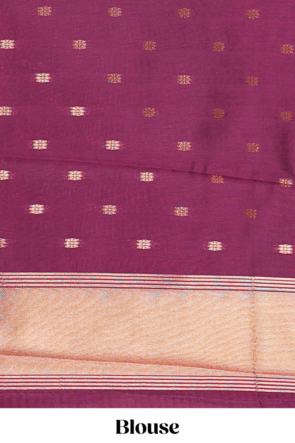 Lavender litchi silk saree with contrast elephant & peacock zari border and blouse