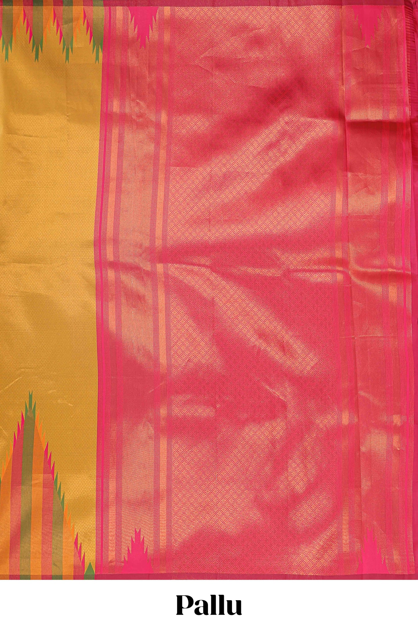 Mustard plain litchi silk saree with contrast multi color ikkat style border and blouse