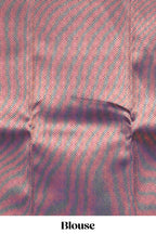 Lavender pink plain litchi silk saree with contrast multi color ikkat style border and blouse