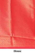 Sandal floral design zari motifs litchi silk saree with contrast zari border and blouse