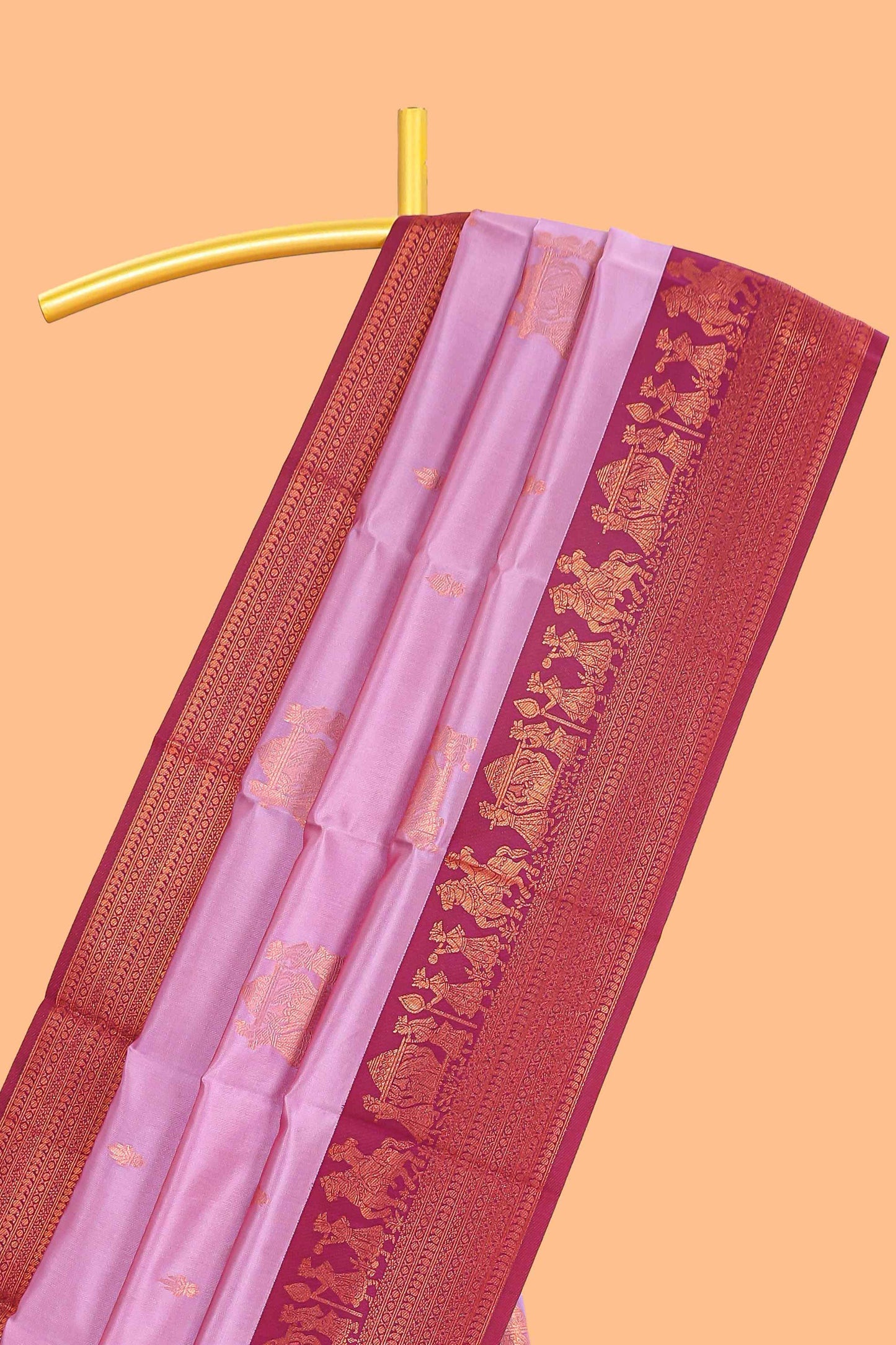 Neon pallakku design zari buttas litchi silk saree with contrast zari border and blouse