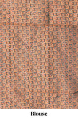 Mustard pallakku design zari buttas litchi silk saree with contrast zari border and blouse