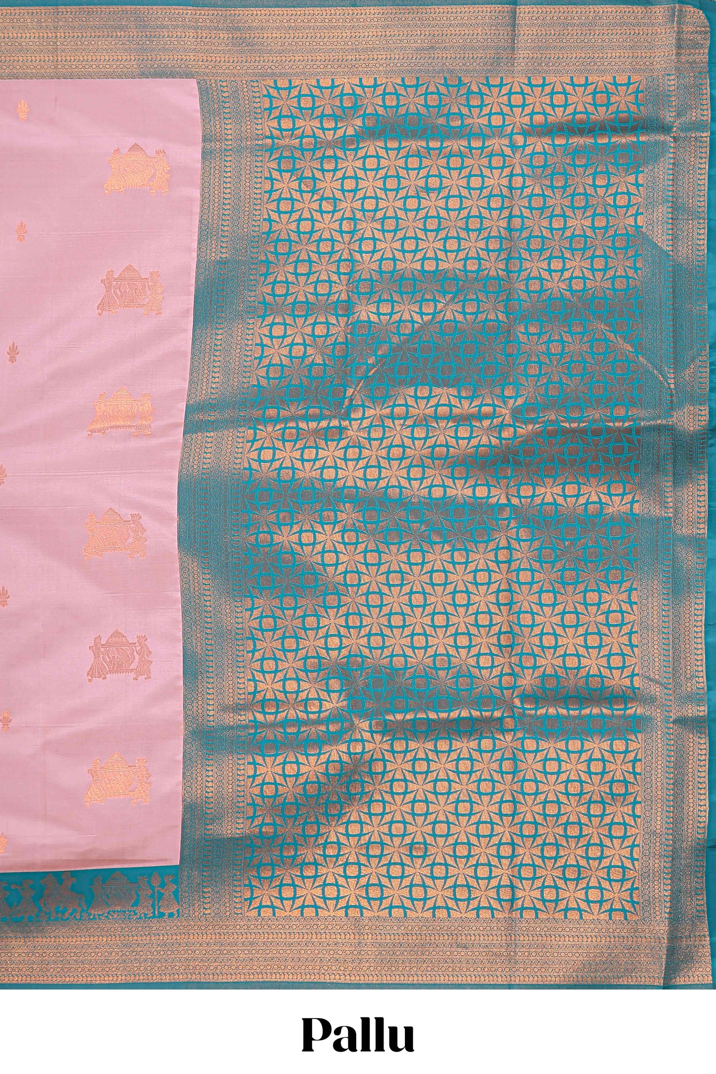 Pink pallakku design zari buttas litchi silk saree with contrast zari border and blouse