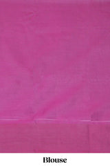 Ocean blue zari motifs design litchi silk saree with contrast zari design border and plain blouse