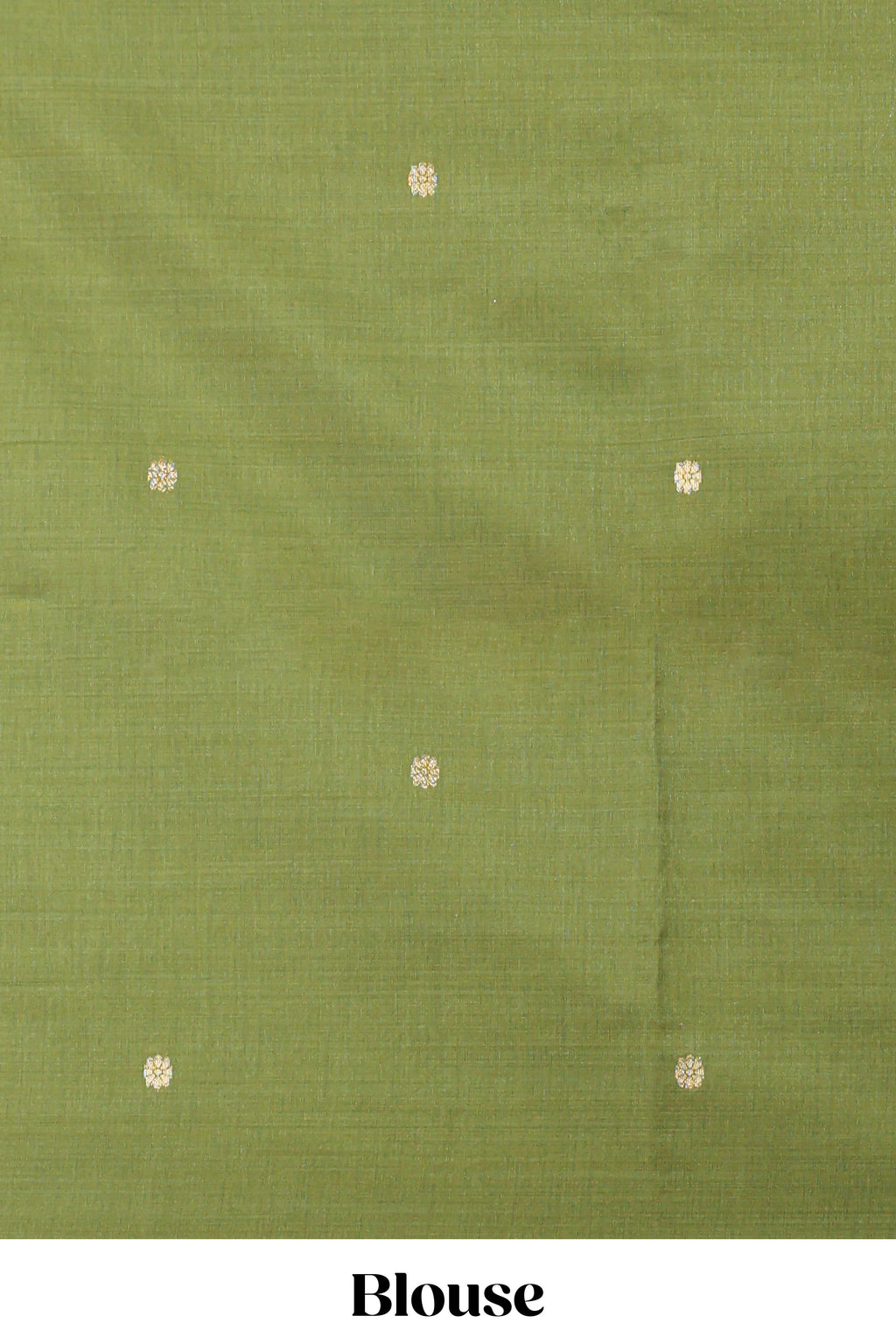 Green munga cotton floral thread motifs thread weaving border with floral jaal thread zari pallu and contrast small butta blouse
