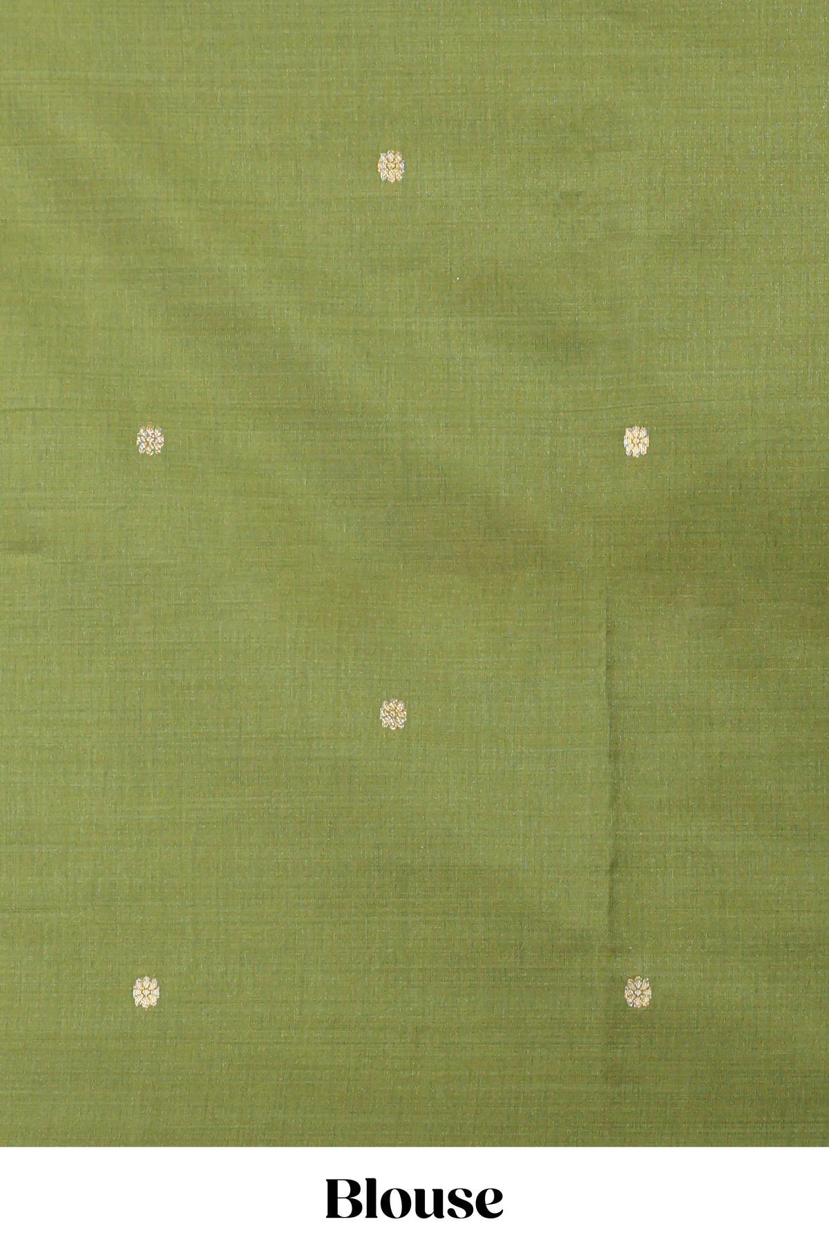 Green munga cotton floral thread motifs thread weaving border with floral jaal thread zari pallu and contrast small butta blouse