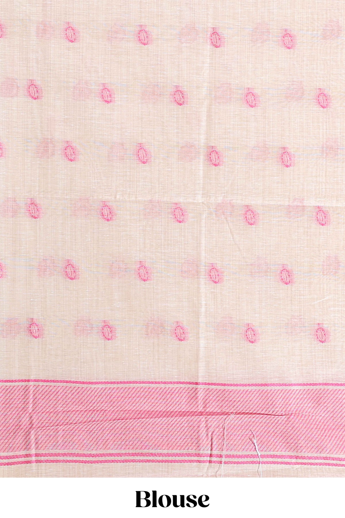 Pink floral print  munga cotton saree  with matching floral print pallu along with tassles