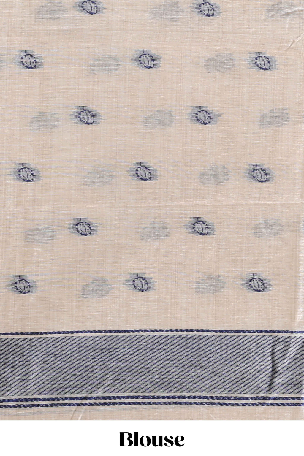 Navy blue  floral print  munga cotton saree  with matching floral print pallu along with tassles