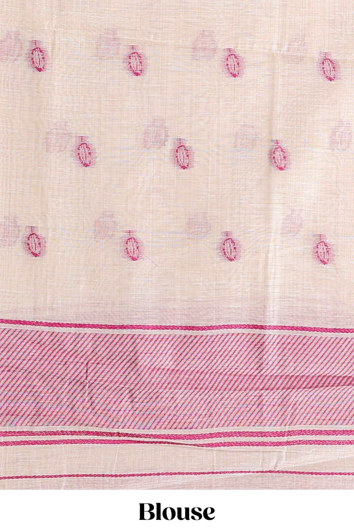 Pink floral print  munga cotton saree  with matching floral print pallu along with tassles