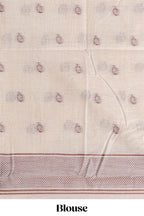 Brown floral print  munga cotton saree  with matching floral print pallu along with tassles