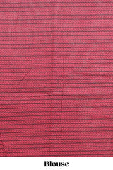 Green striped mangalagiri cotton saree with contrast border and striped pallu with blouse