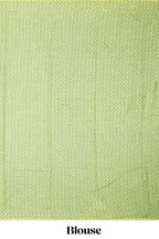 Charcoal blue striped mangalagiri cotton saree with contrast border and checked pallu with contrast blouse