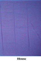Powder blue Checked mangalagiri cotton saree with contrast border and checked pallu with contrast blouse