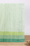 Green Checked mangalagiri cotton saree with contrast border and checked pallu with contrast blouse