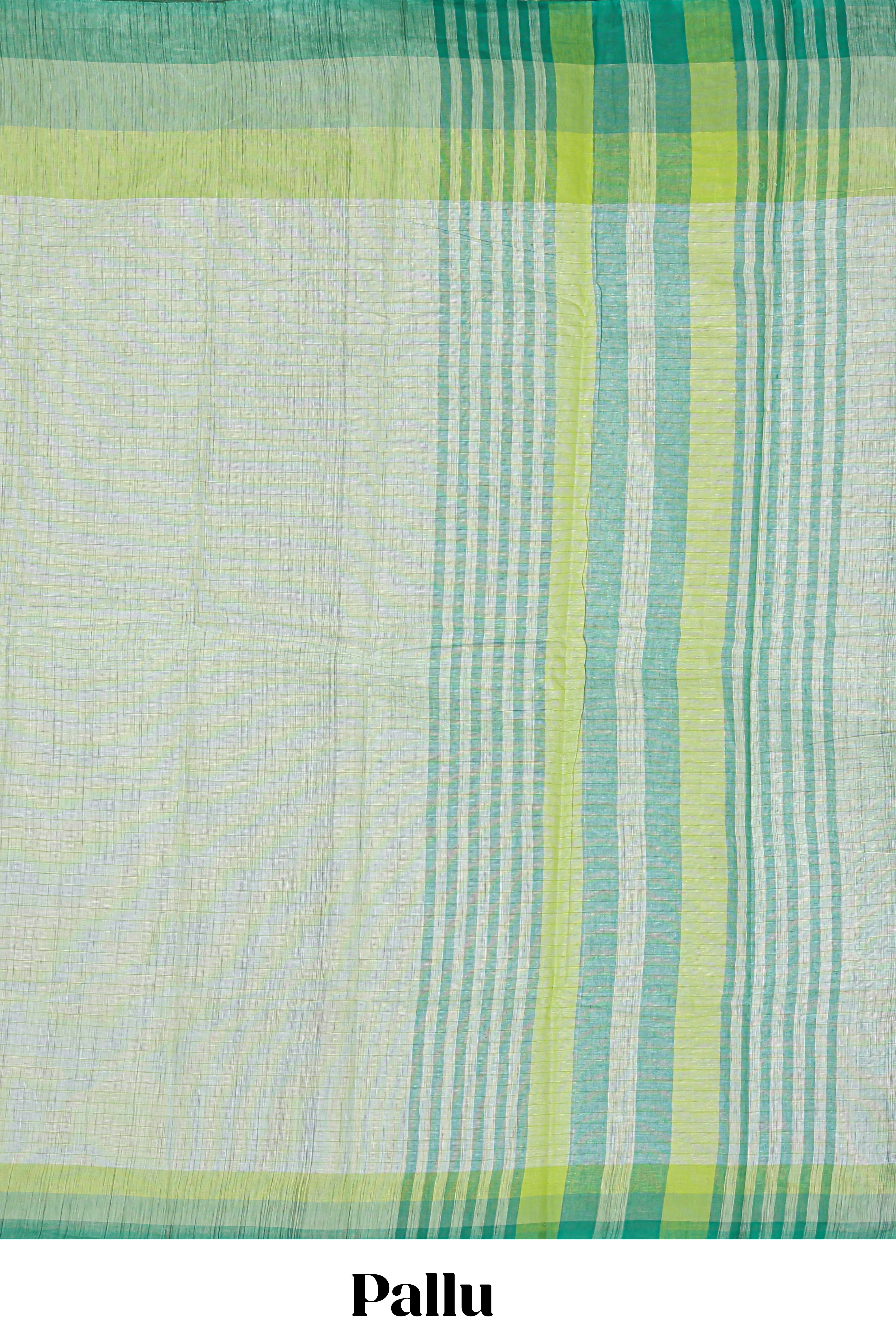 Green Checked mangalagiri cotton saree with contrast border and checked pallu with contrast blouse