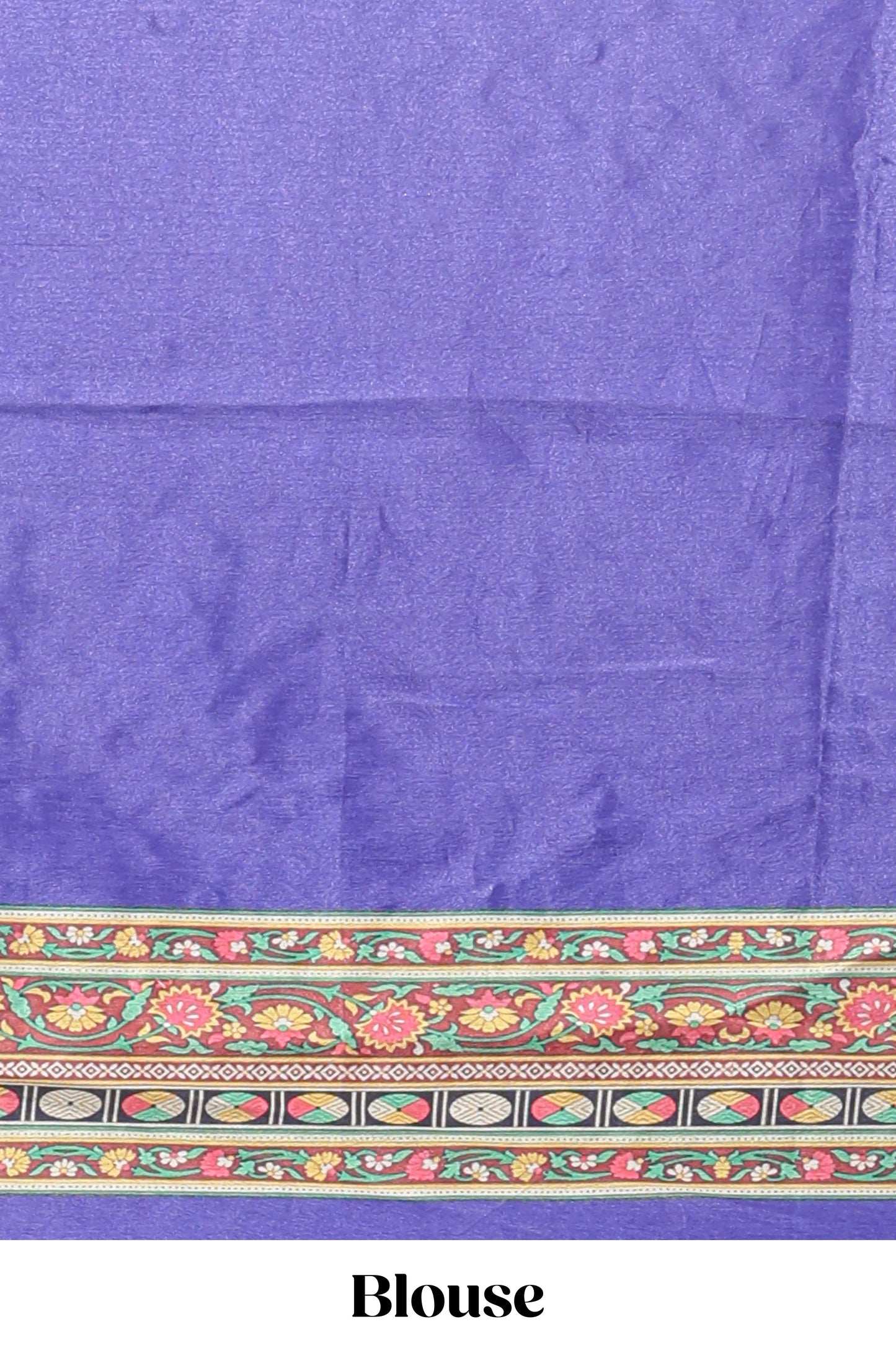 Violet floral design mirror work masakali saree with self border and matching blouse
