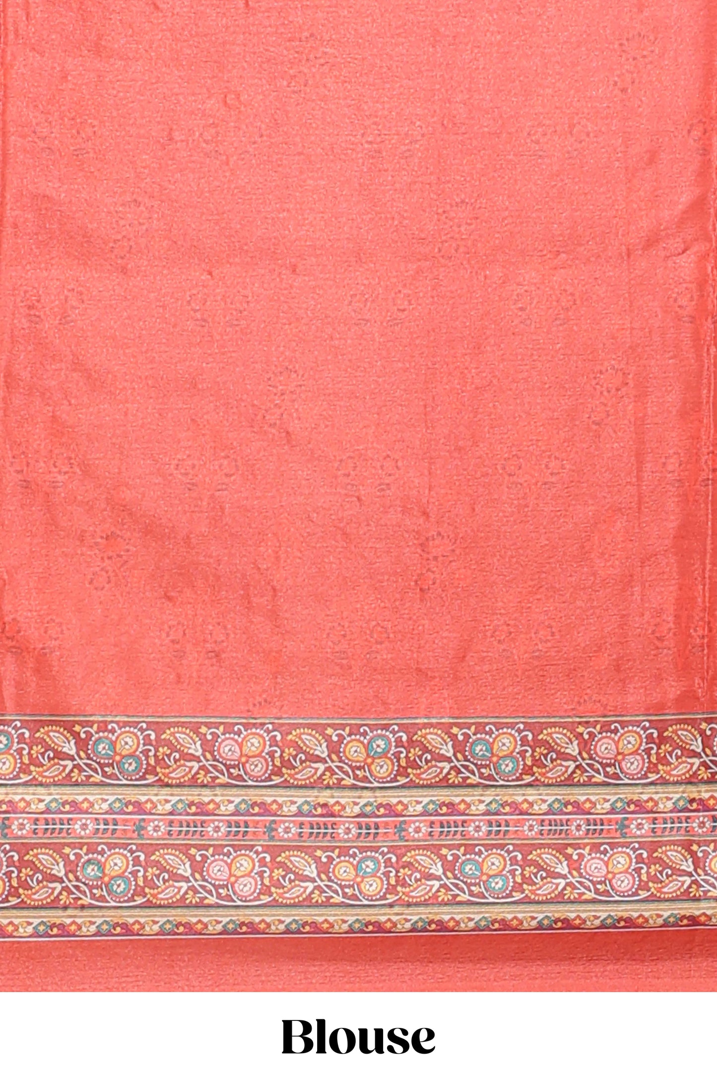 Orange floral design mirror work masakali saree with self border and matching blouse